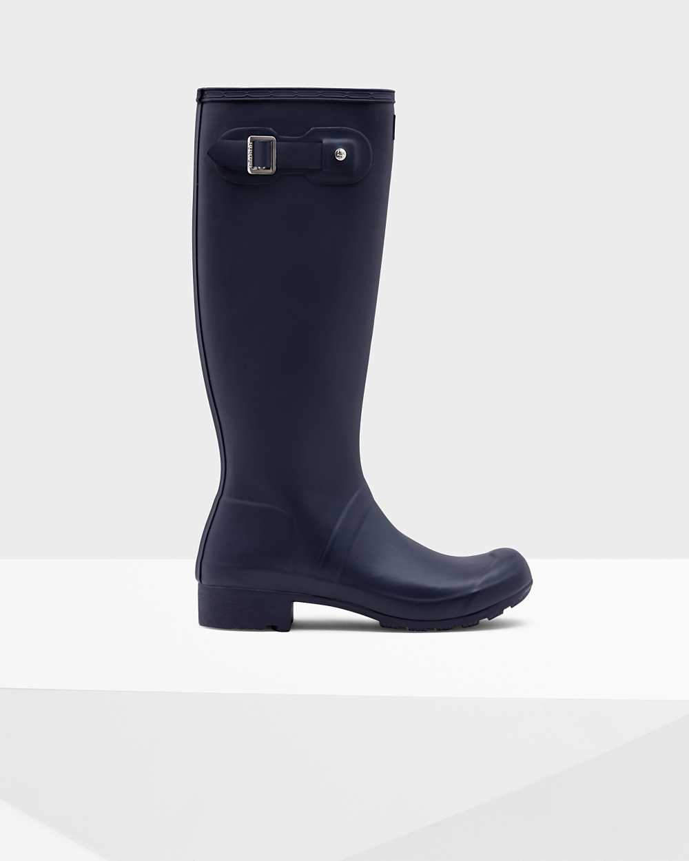 Hunter Original Tour Foldable Tall Women's Rain Boots NZ-94844U Navy